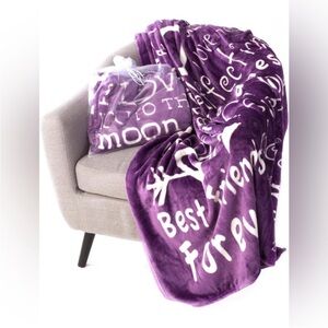 Best Friends Forever Purple Fleece Blanket with White Text